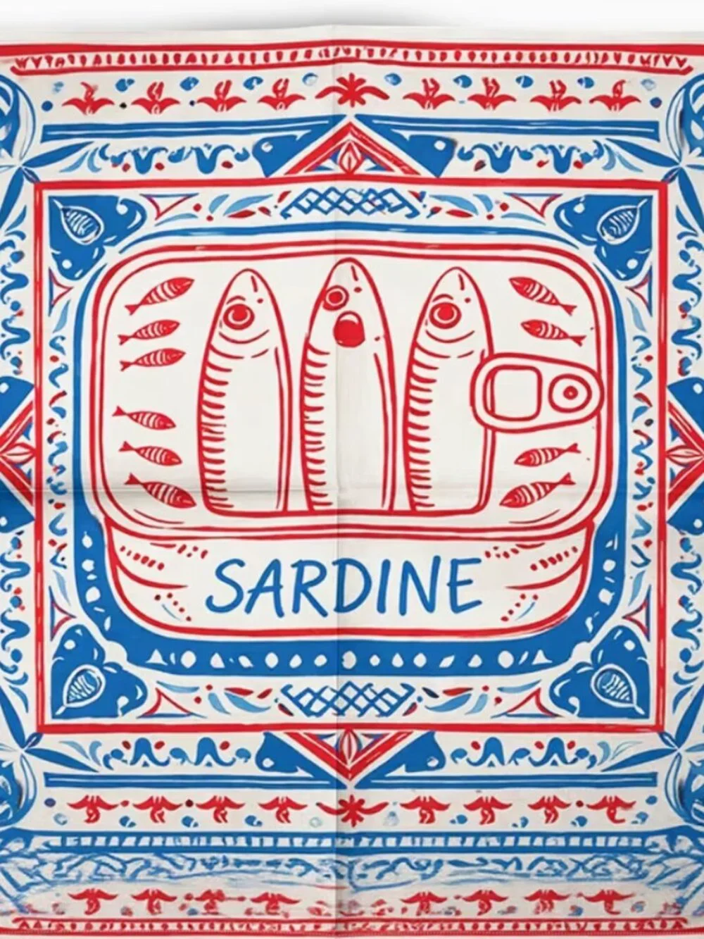 Sardine Can Print Costal Scarf NEW